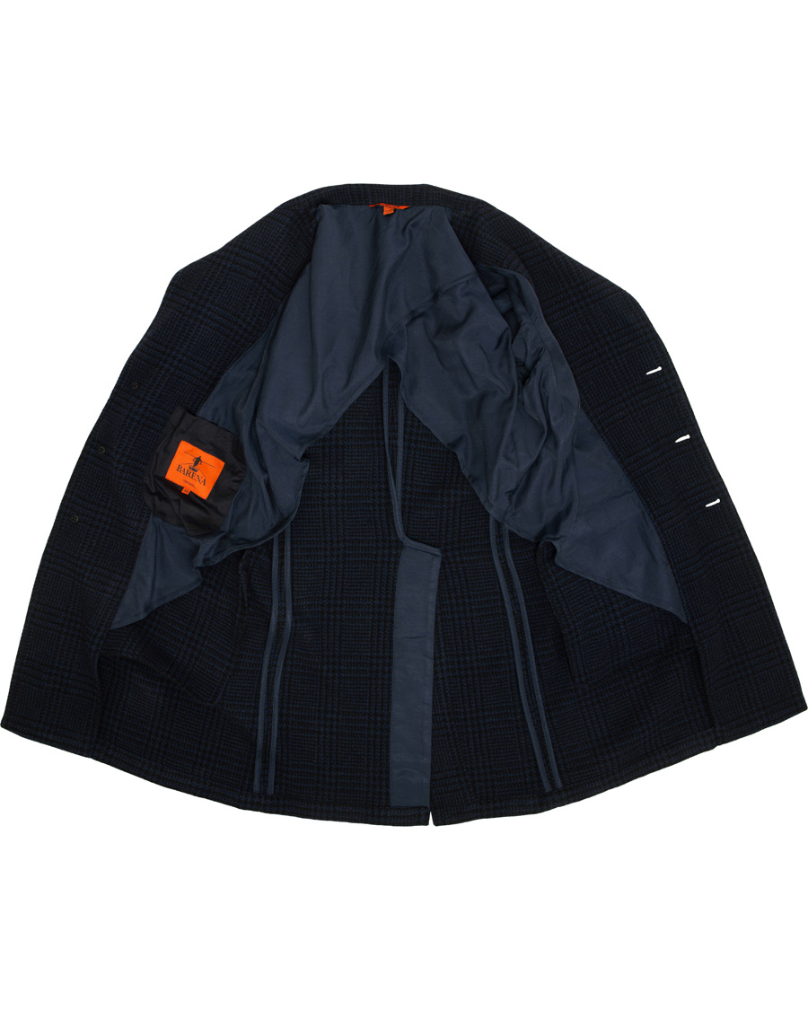 Herr | Jackor | Barena | Borella Single Breasted Prince Of Wales Coat Navy