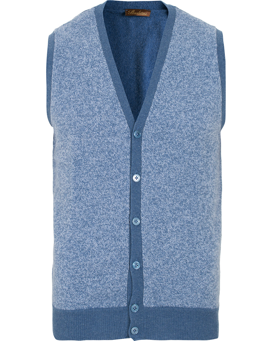 Herr | Tröjor | Stenströms | Lambswool Vest Blue
