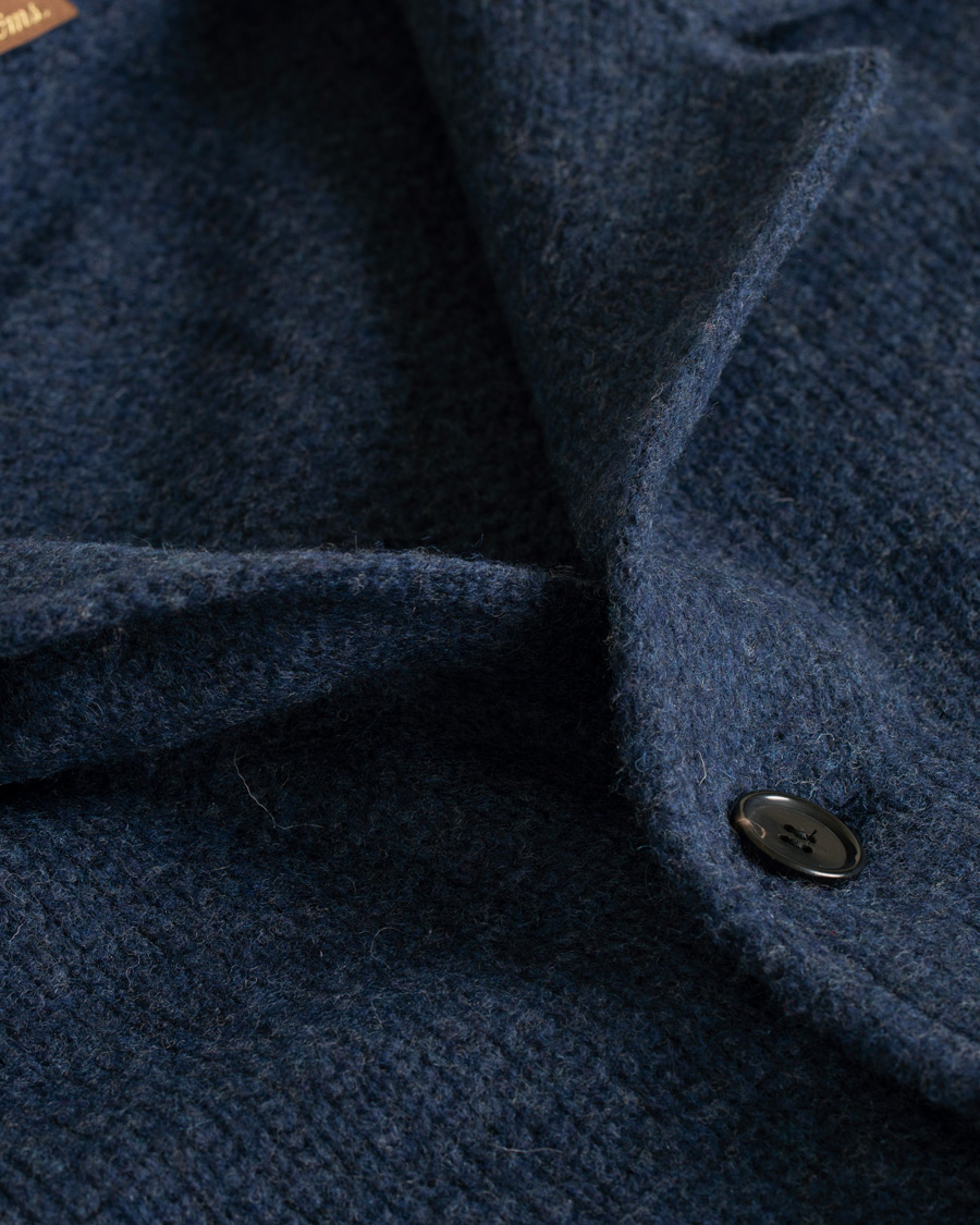 Herr | Tröjor | Stenströms | Merino Wool Knitted Cardigan Navy