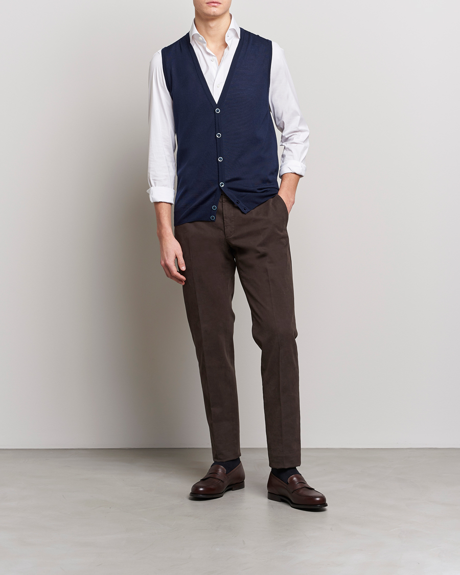 Herr | Tröjor | Stenströms | Merino Slipover Navy