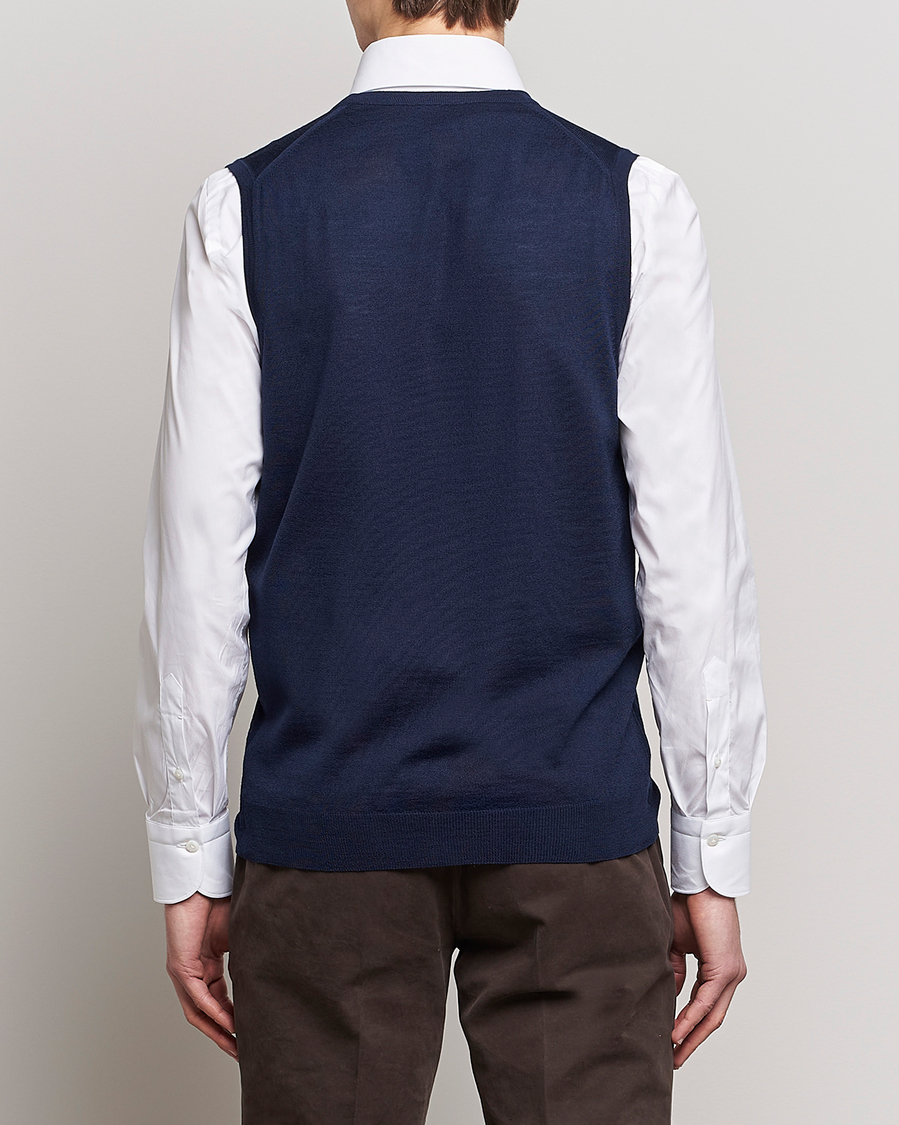 Herr | Tröjor | Stenströms | Merino Slipover Navy