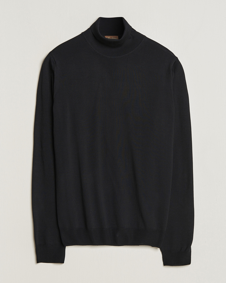 Herr | Tröjor | Stenströms | Fine Merino Rollneck Black