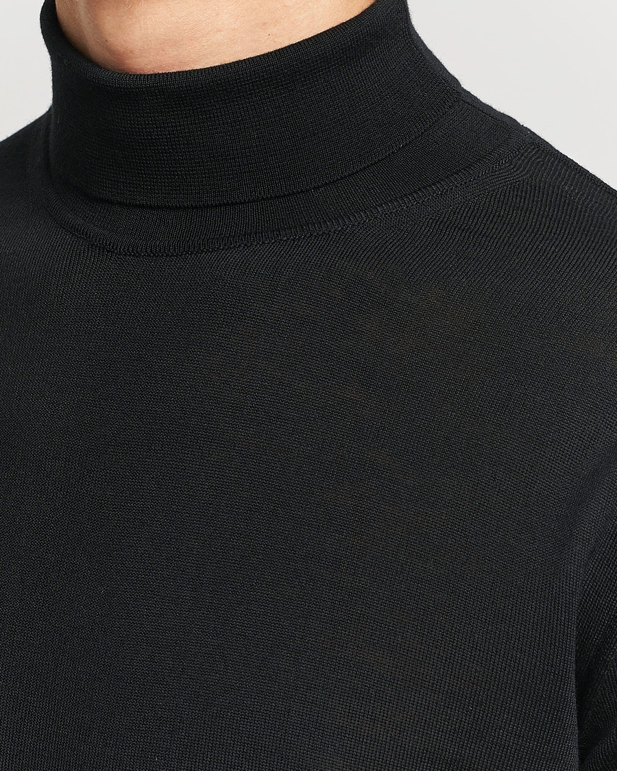 Herr | Tröjor | Stenströms | Fine Merino Rollneck Black