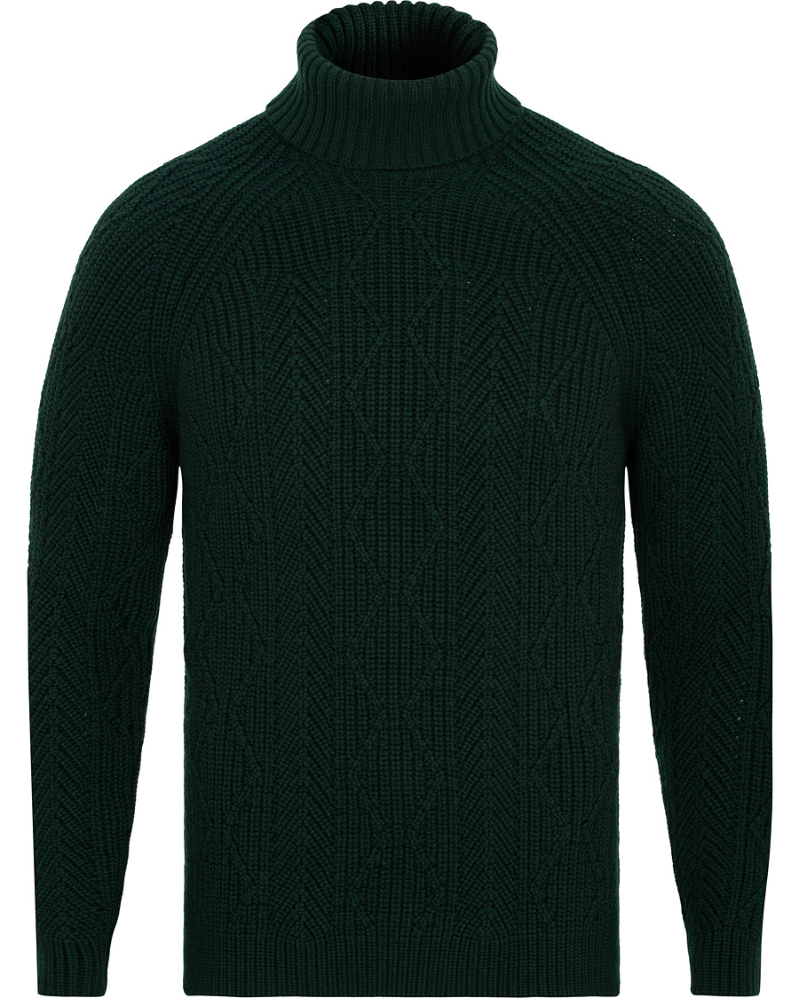 Herr | Tröjor | Etro | Cable Knit Turtleneck Bottle Green