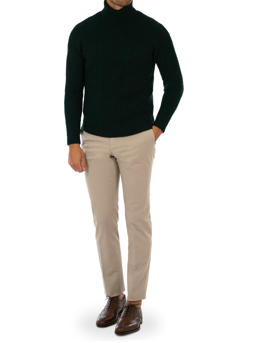 Herr | Tröjor | Etro | Cable Knit Turtleneck Bottle Green