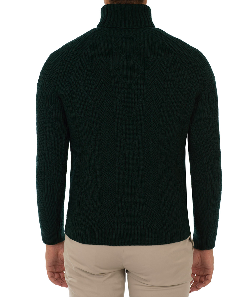 Herr | Tröjor | Etro | Cable Knit Turtleneck Bottle Green