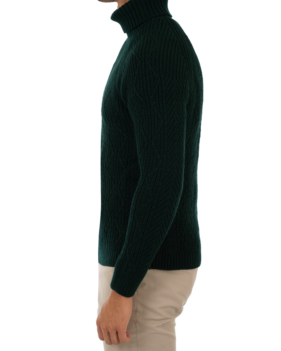 Herr | Tröjor | Etro | Cable Knit Turtleneck Bottle Green