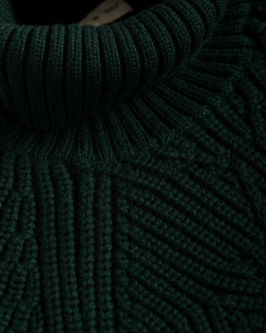 Herr | Tröjor | Etro | Cable Knit Turtleneck Bottle Green