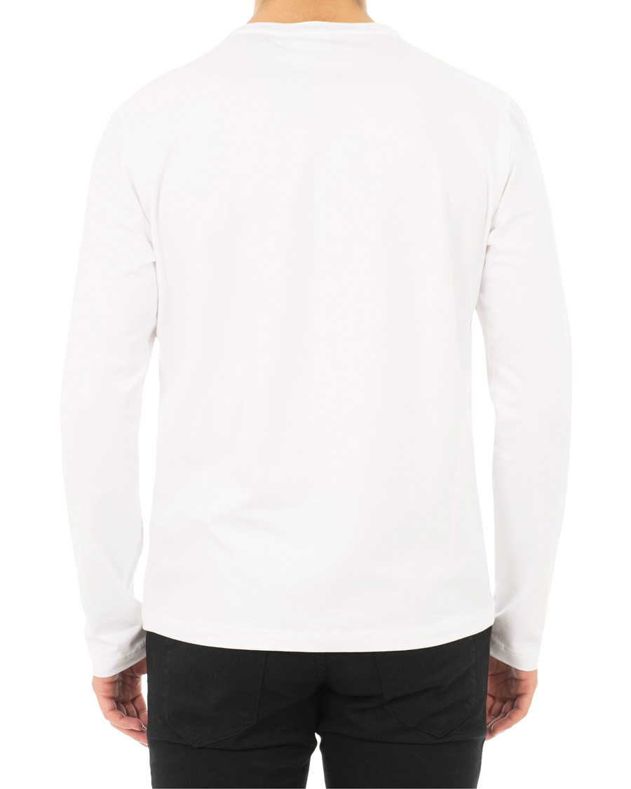 Herr | T-Shirts | EA7 | Train Logo Crew Neck Long Sleeve Tee White