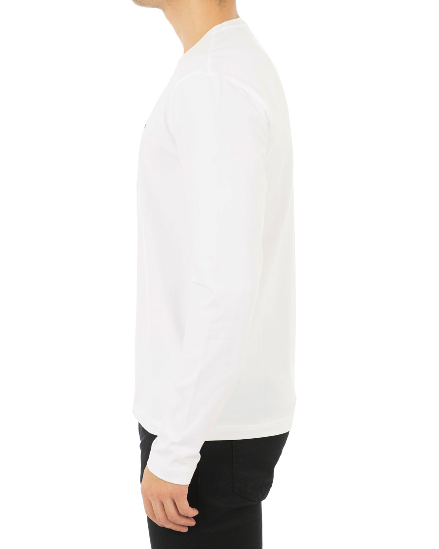 Herr | T-Shirts | EA7 | Train Logo Crew Neck Long Sleeve Tee White