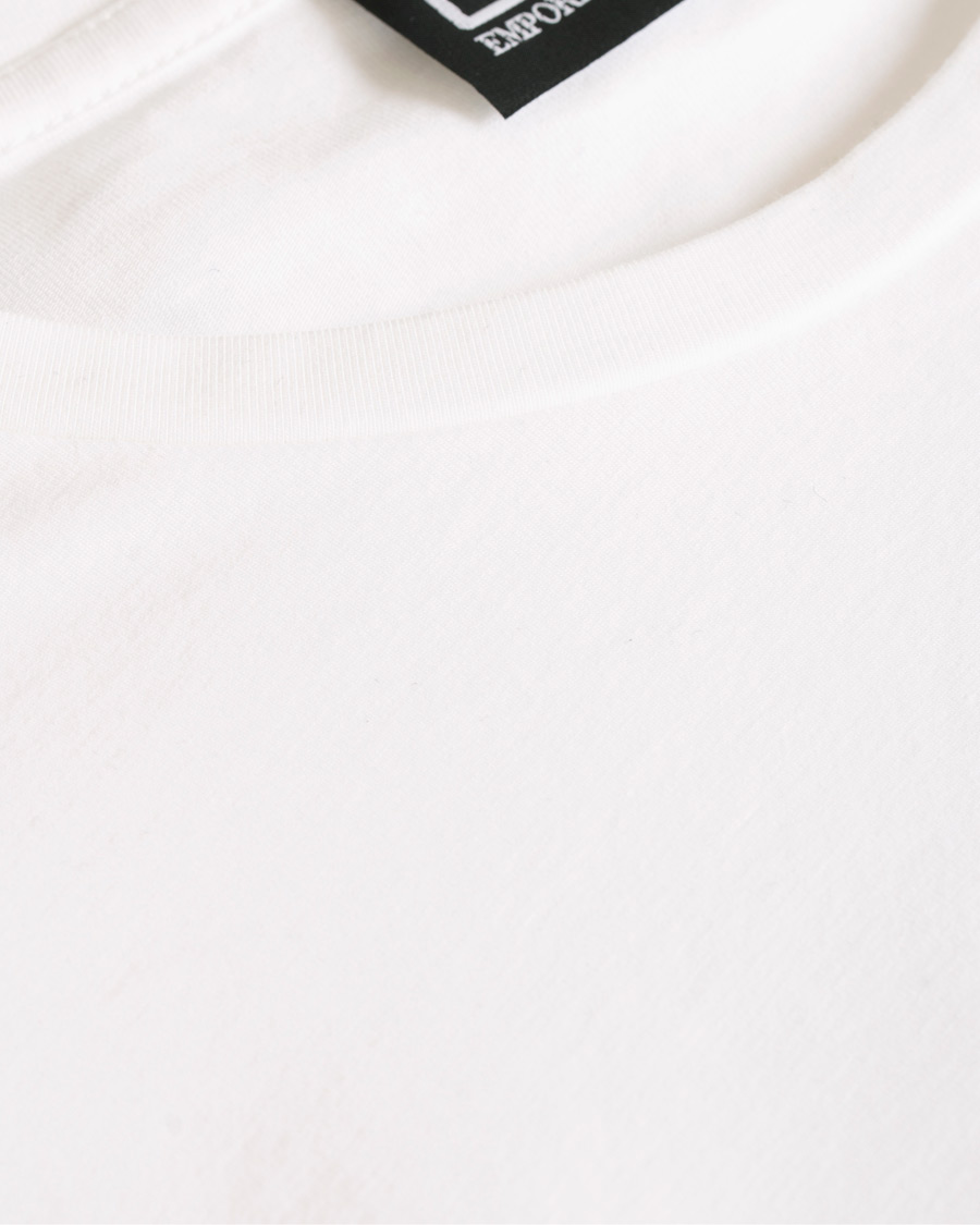 Herr | T-Shirts | EA7 | Train Logo Crew Neck Long Sleeve Tee White