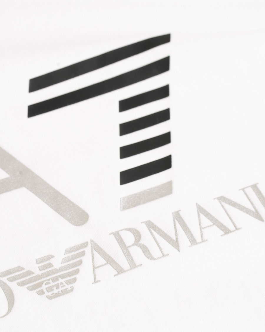 Herr | T-Shirts | EA7 | Train Logo Crew Neck Long Sleeve Tee White