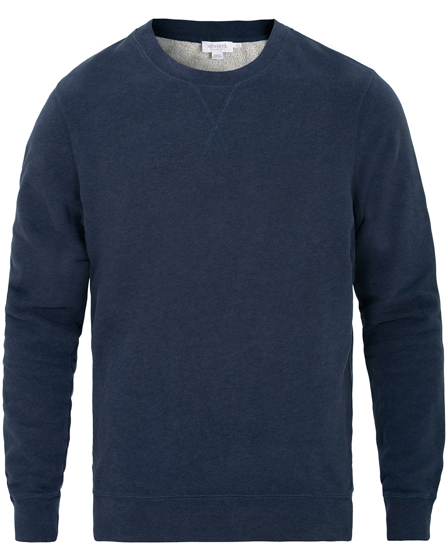 Herr | Tröjor | Sunspel | Loopback Sweatshirt Navy Melange
