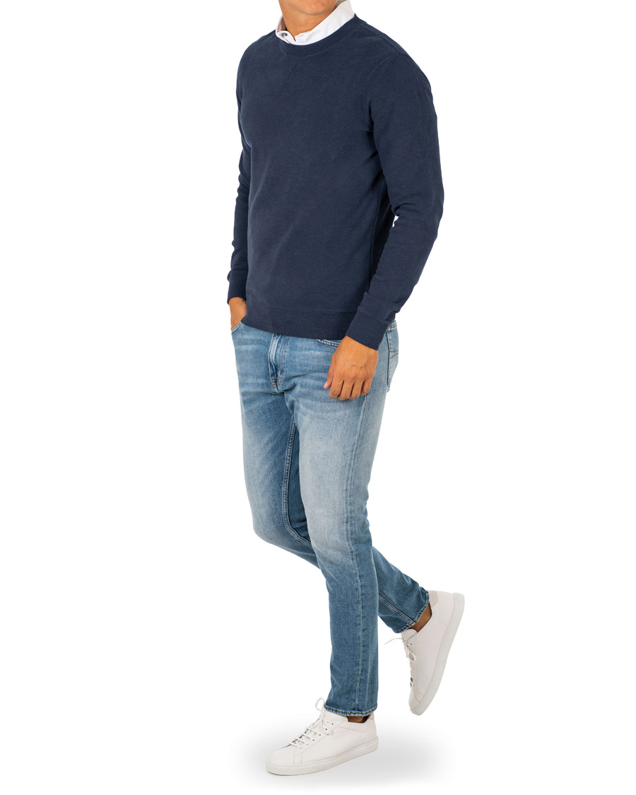 Herr | Tröjor | Sunspel | Loopback Sweatshirt Navy Melange