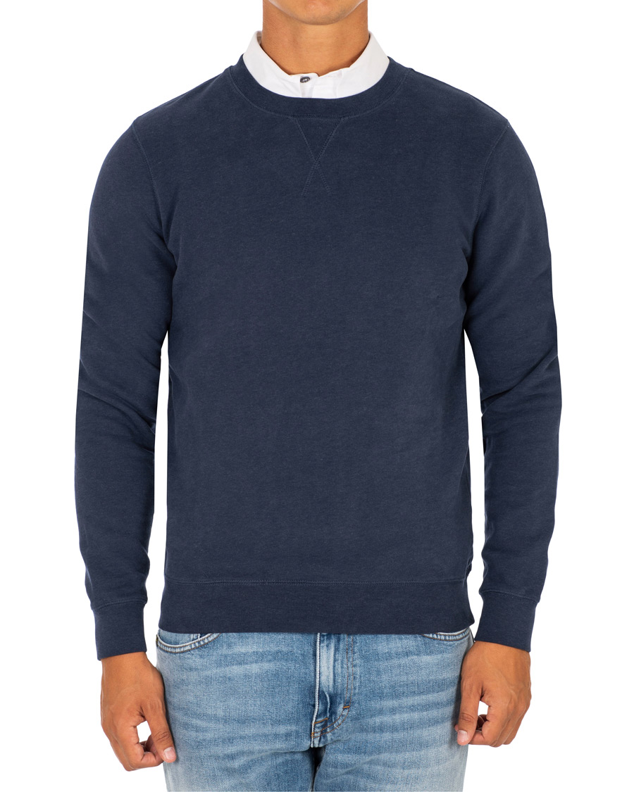 Herr | Tröjor | Sunspel | Loopback Sweatshirt Navy Melange