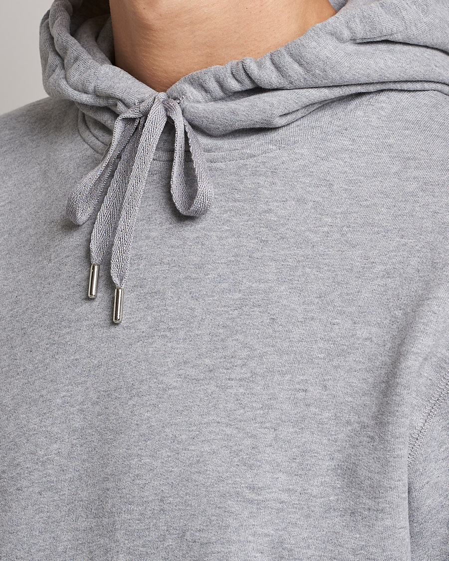 Herr | Tröjor | Sunspel | Loopback Hoodie Grey Melange