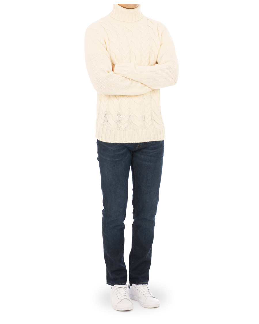 Herr | Tröjor | GANT | Chunky Cable Turtleneck Off White