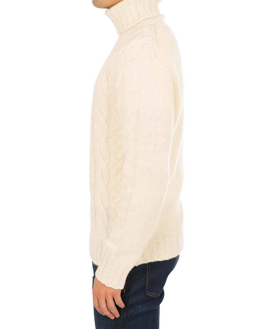 Herr | Tröjor | GANT | Chunky Cable Turtleneck Off White