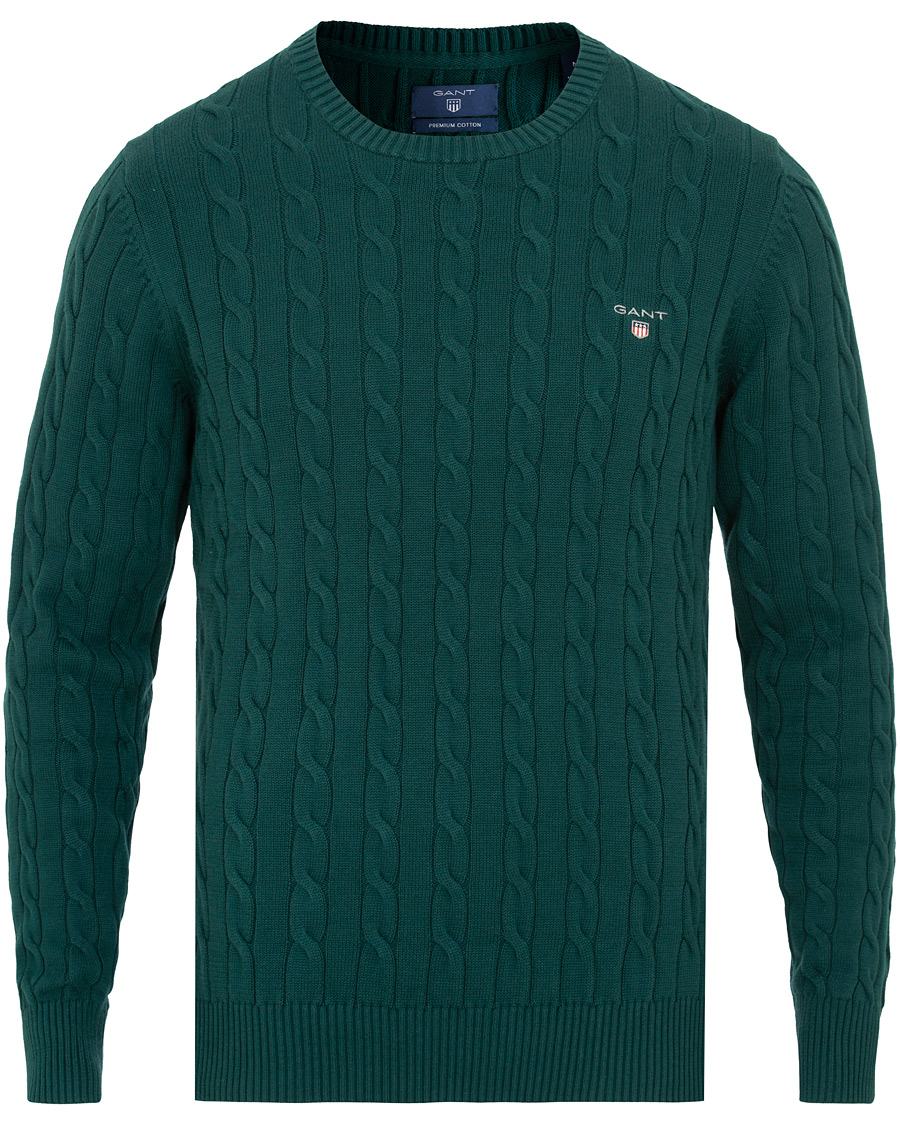 Herr | Tröjor | GANT | Cotton Cable Crew Neck Ponderosa Pine