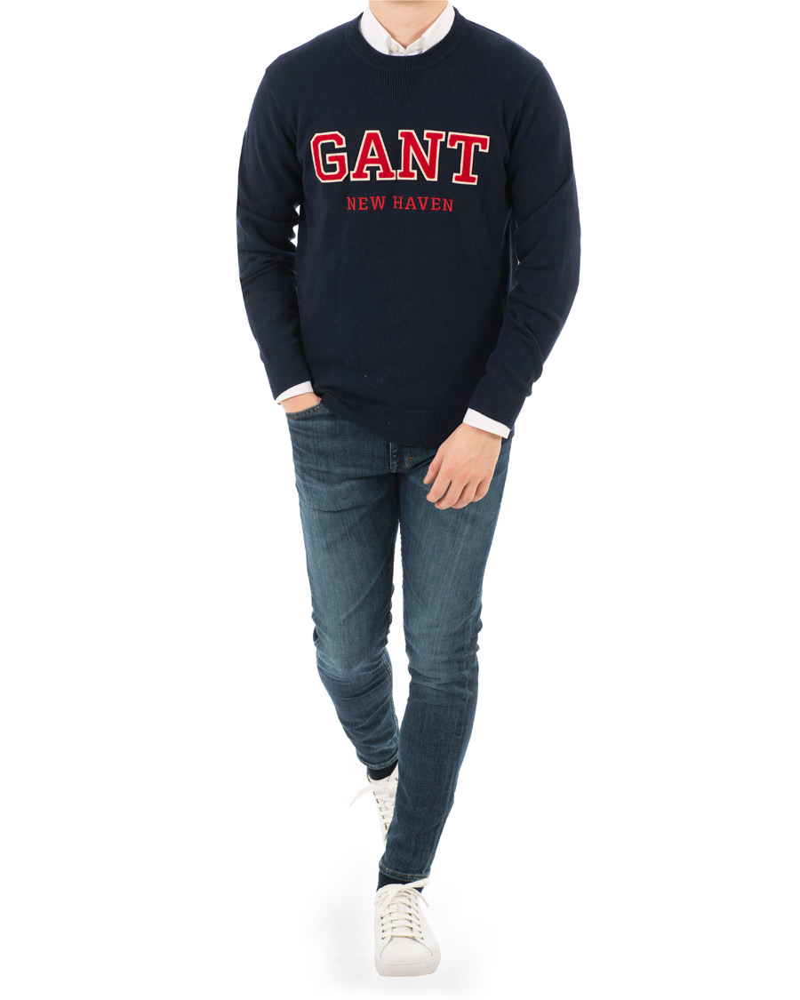 Herr | Tröjor | GANT | Logo Crew Neck Marine