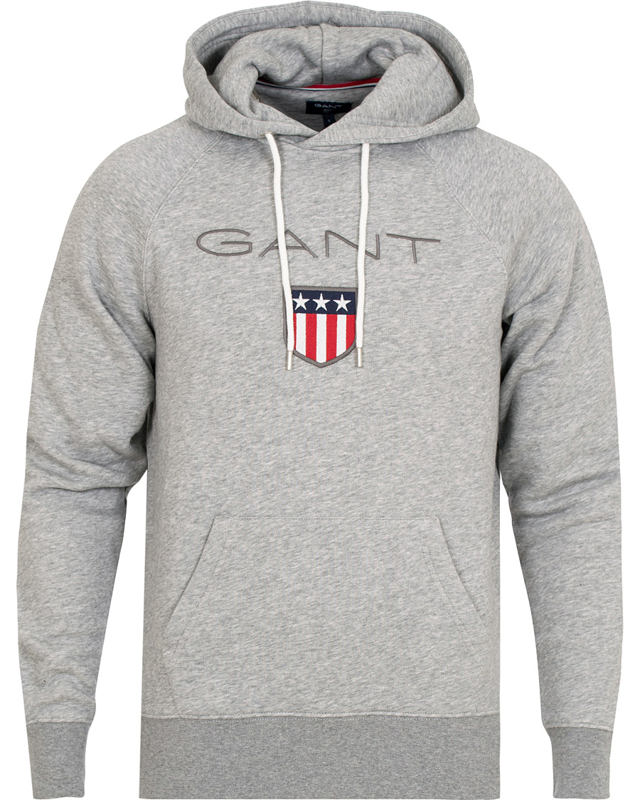Herr | Tröjor | GANT | Shield Hoodie Grey Melange