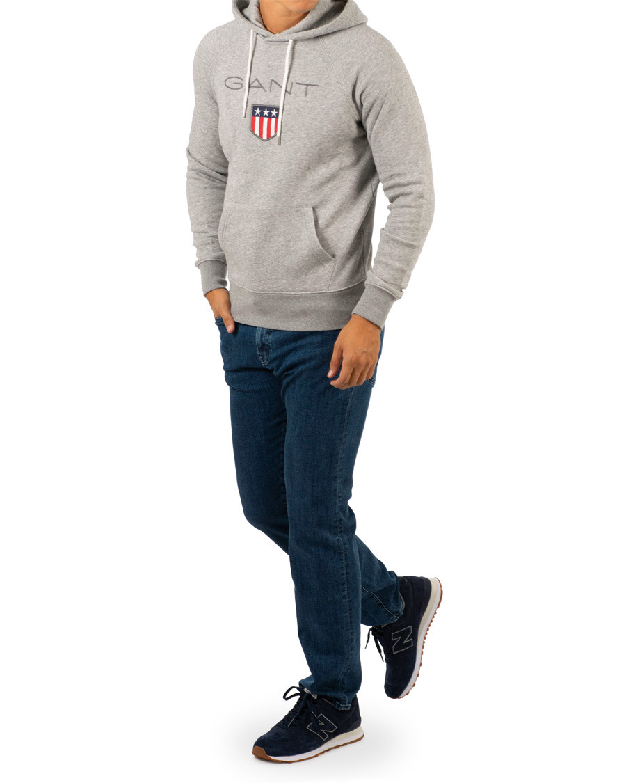 Herr | Tröjor | GANT | Shield Hoodie Grey Melange