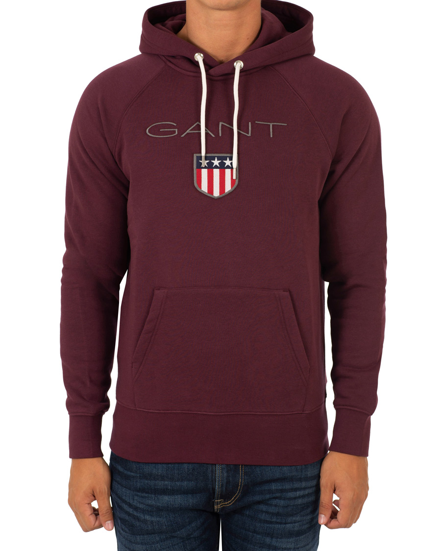 Herr | Tröjor | GANT | Shield Hoodie Purple Fig