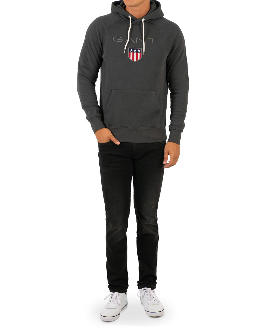 Herr | Tröjor | GANT | Shield Hoodie Dark Grey