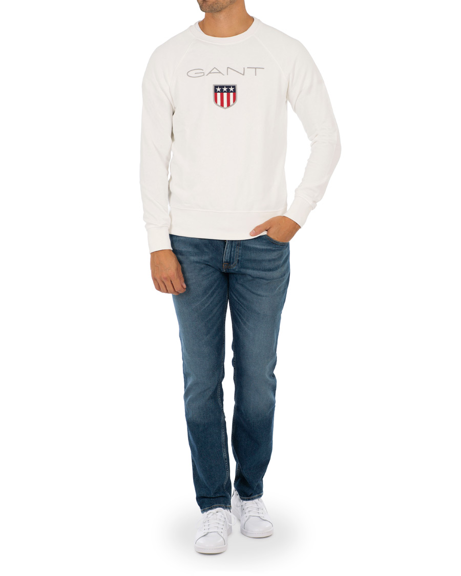 Herr | Tröjor | GANT | Shield Crew Neck Sweatshirts Eggshell