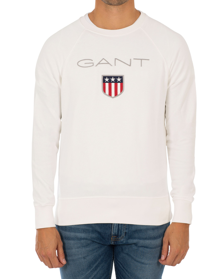 Herr | Tröjor | GANT | Shield Crew Neck Sweatshirts Eggshell