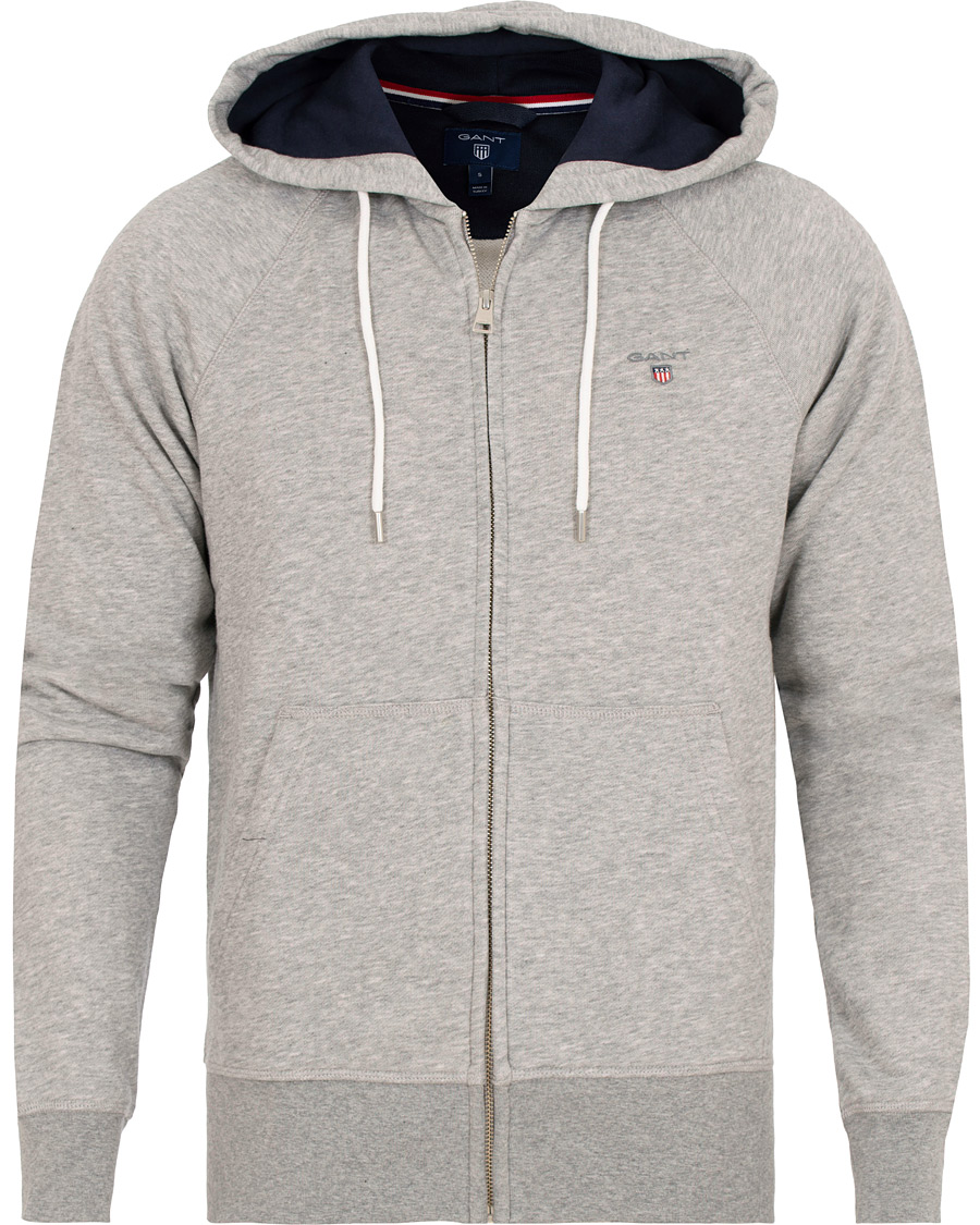 Herr | Tröjor | GANT | The Original Full Zip Hoodie Grey Melange