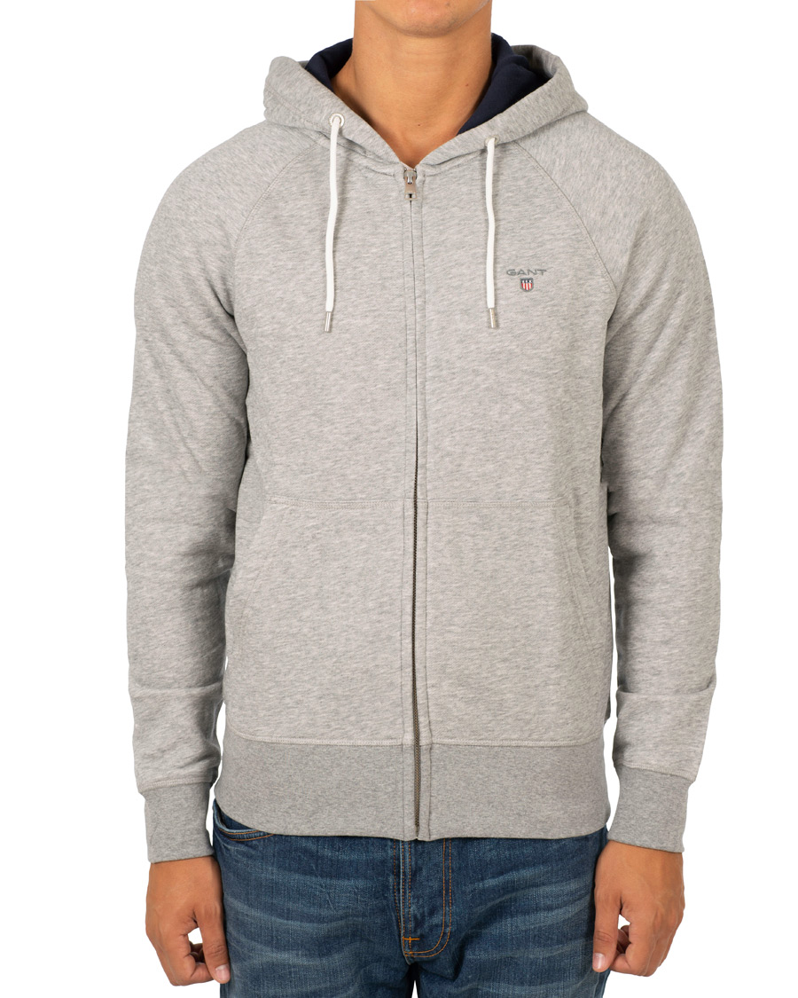 Herr | Tröjor | GANT | The Original Full Zip Hoodie Grey Melange