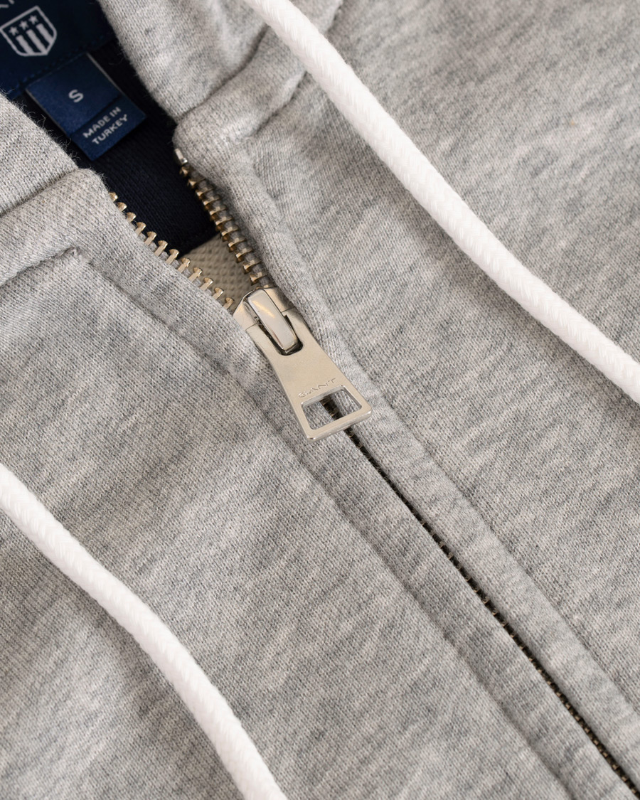 Herr | Tröjor | GANT | The Original Full Zip Hoodie Grey Melange