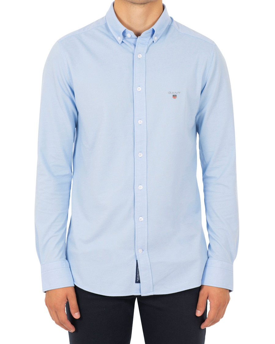 Herr | Skjortor | GANT | Slim Fit Tech Prep Pique Shirt Capri Blue