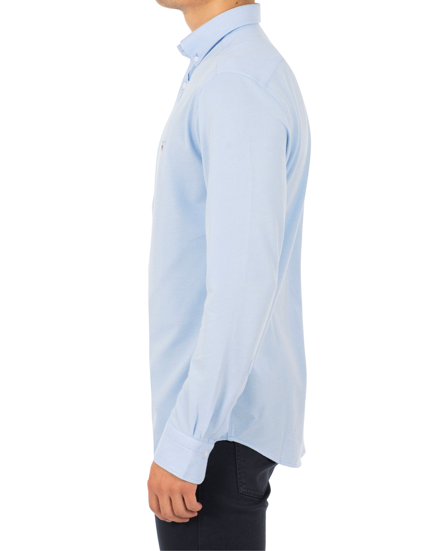 Herr | Skjortor | GANT | Slim Fit Tech Prep Pique Shirt Capri Blue