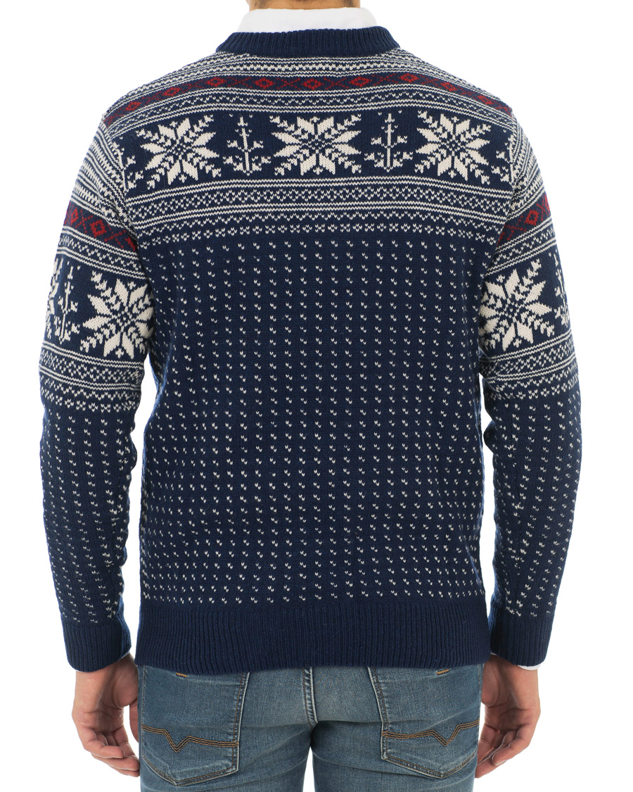 Herr | Tröjor | GANT | Holiday FairIsle Crew Neck Evening Blue