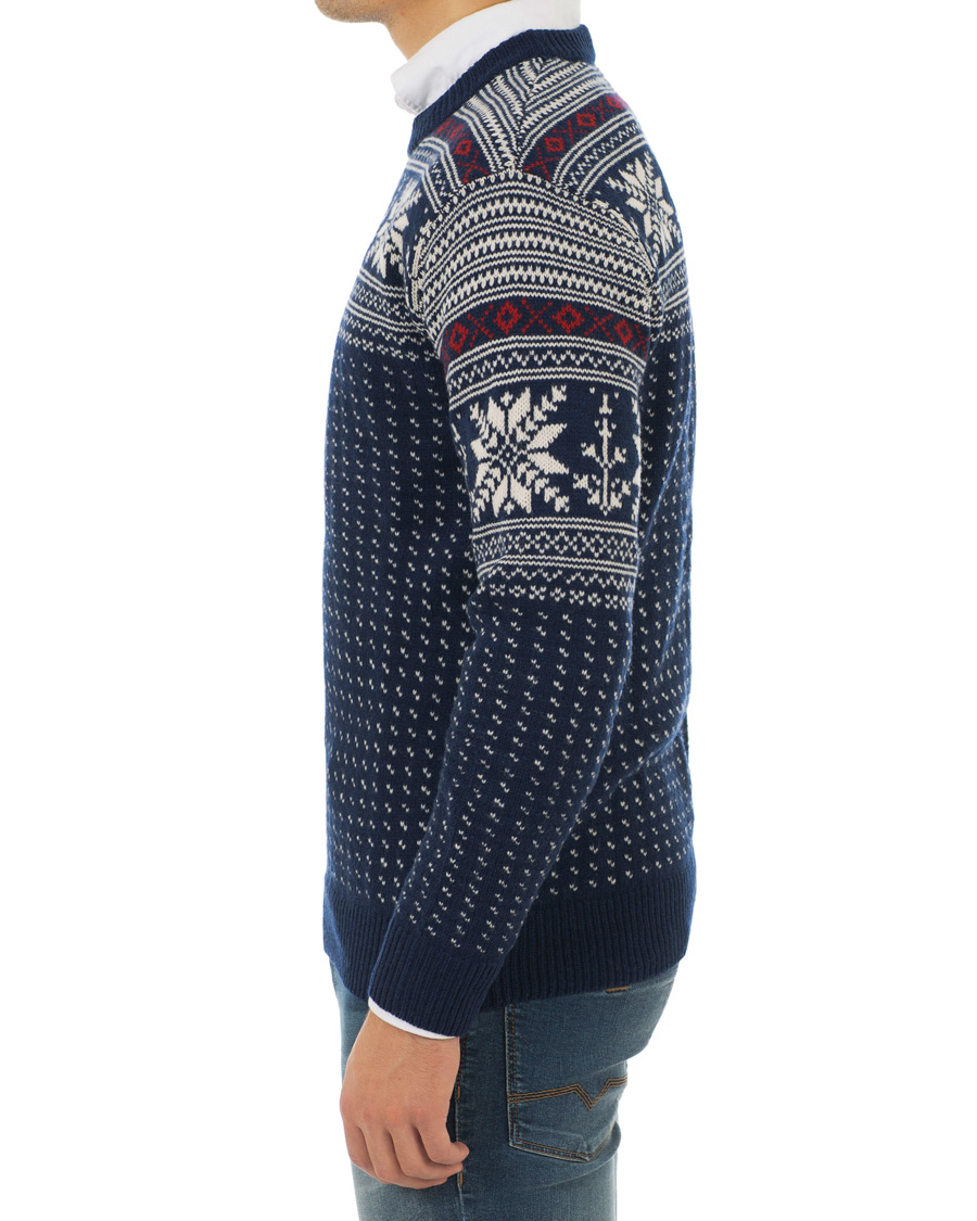 Herr | Tröjor | GANT | Holiday FairIsle Crew Neck Evening Blue