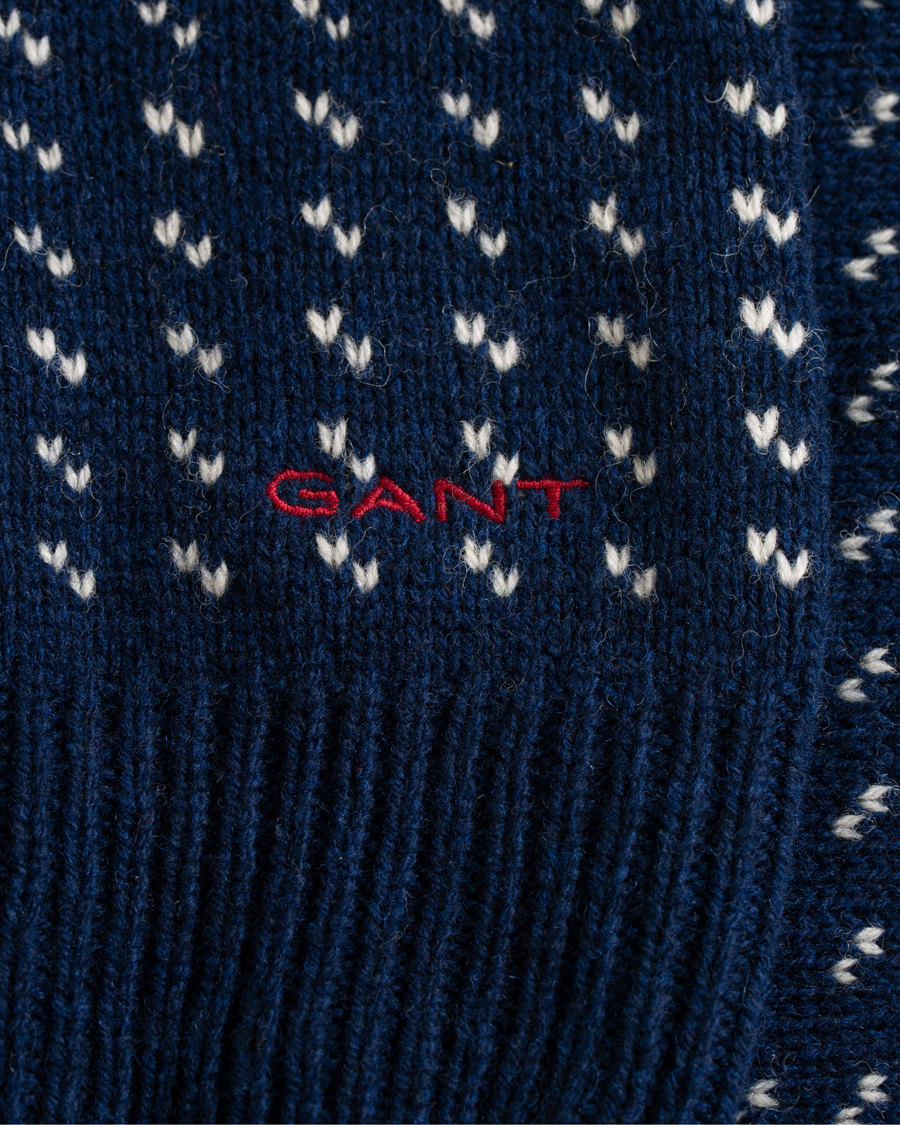 Herr | Tröjor | GANT | Holiday FairIsle Crew Neck Evening Blue