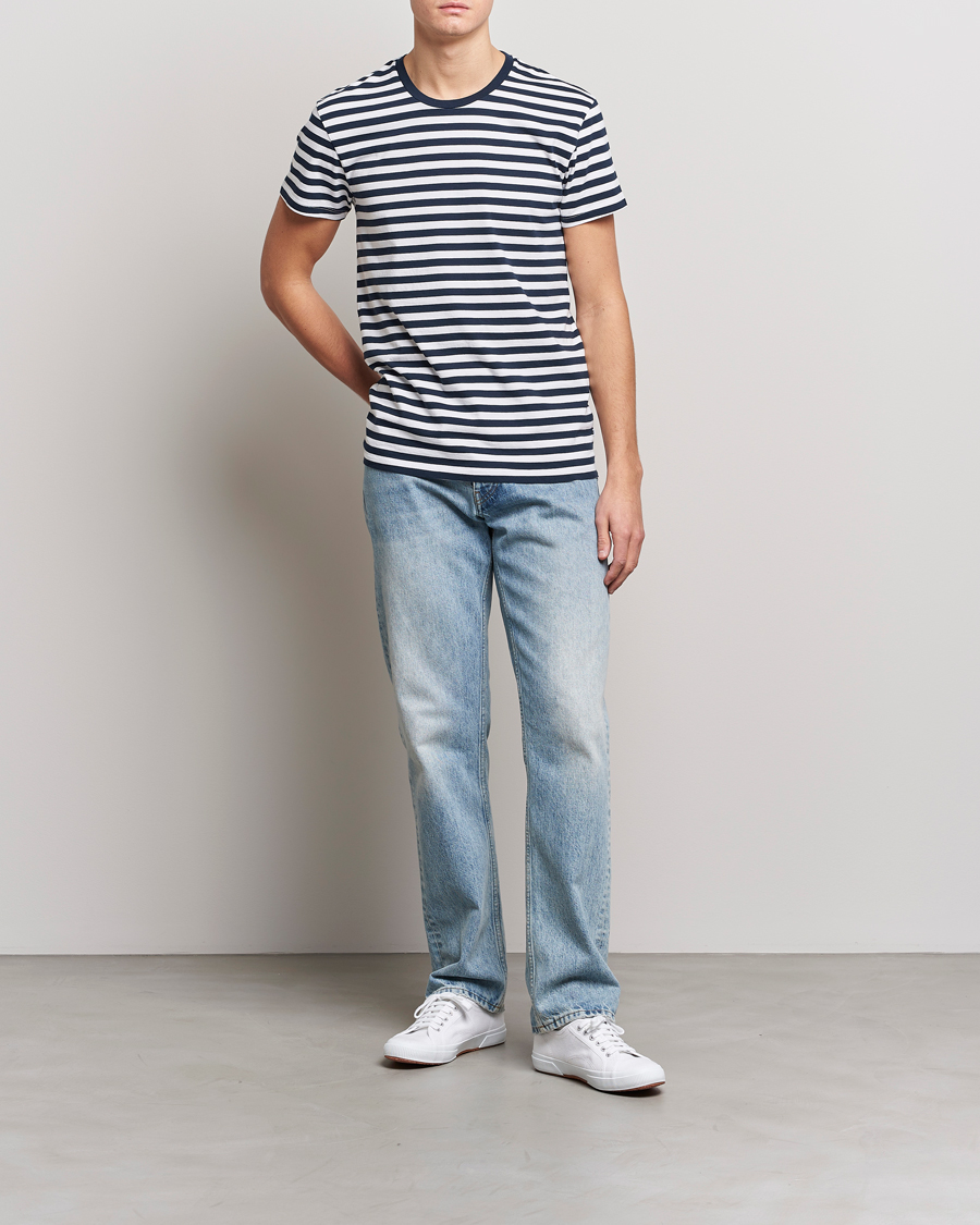 Herr | T-Shirts | Samsøe Samsøe | Samsøe & Samsøe Patrick Crew Neck Tee Sapphire/White Stripe