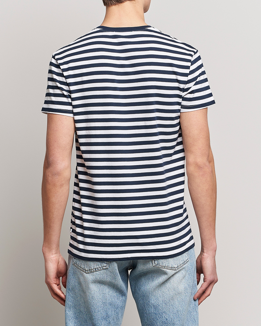 Herr | T-Shirts | Samsøe & Samsøe | Patrick Crew Neck Tee Sapphire/White Stripe