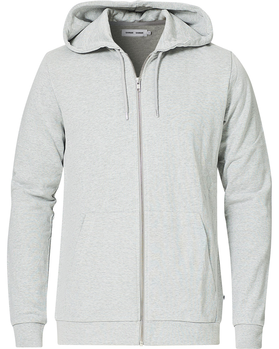 Herr | Tröjor | Samsøe Samsøe | Samsøe & Samsøe Enno Full Zip Hoodie Light Grey Melange