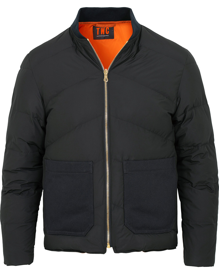 Herr | Jackor | The Workers Club | Reversible Down Filled Bomber Navy/Orange