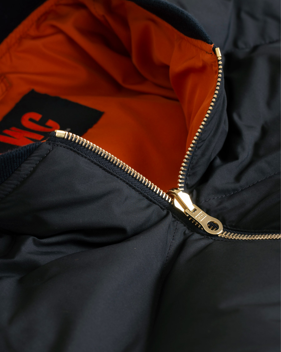 Herr | Jackor | The Workers Club | Reversible Down Filled Bomber Navy/Orange