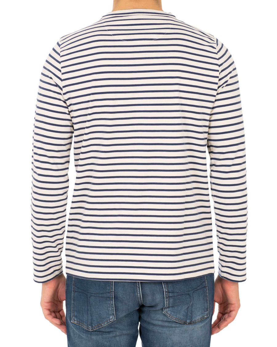 Herr | T-Shirts | The Workers Club | Breton Stripe Sweater White/Navy
