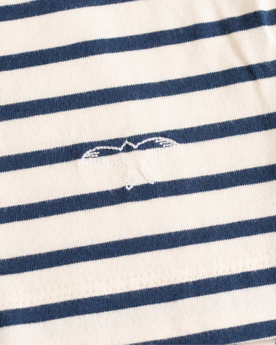 Herr | T-Shirts | The Workers Club | Breton Stripe Sweater White/Navy