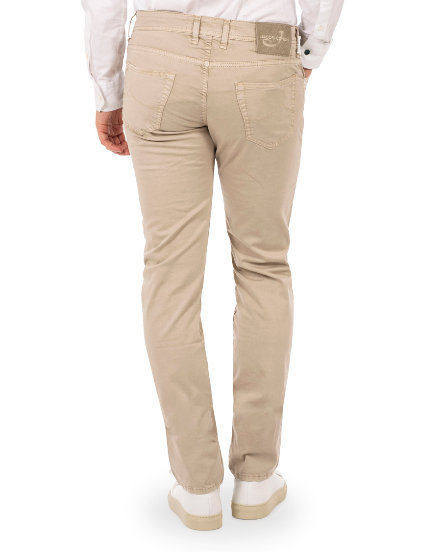 Herr | Byxor | Jacob Cohën | 5-Pocket Gabardine Trousers Beige