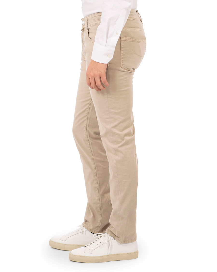 Herr | Byxor | Jacob Cohën | 5-Pocket Gabardine Trousers Beige