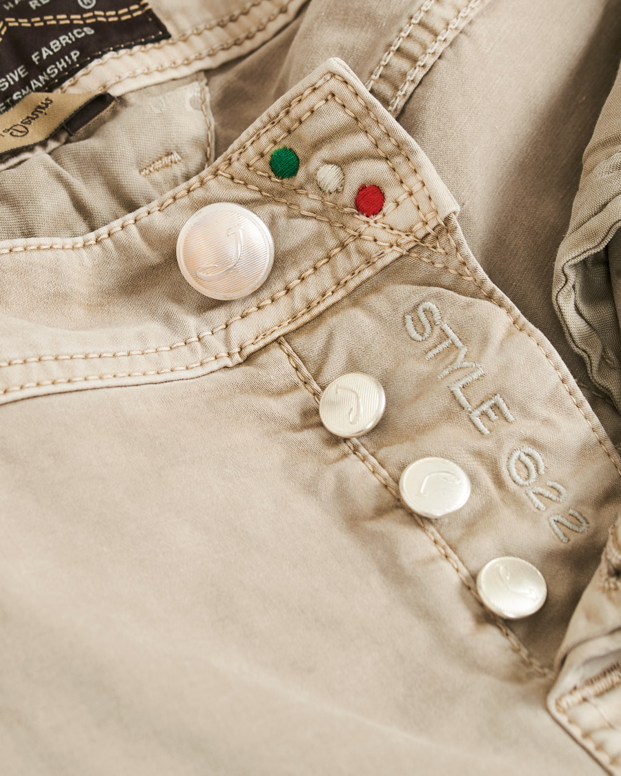 Herr | Byxor | Jacob Cohën | 5-Pocket Gabardine Trousers Beige