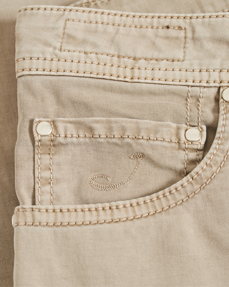 Herr | Byxor | Jacob Cohën | 5-Pocket Gabardine Trousers Beige
