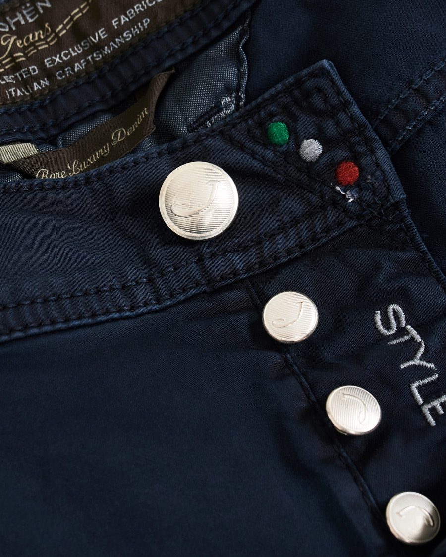 Herr | Byxor | Jacob Cohën | 5-Pocket Gabardine Trousers Blue